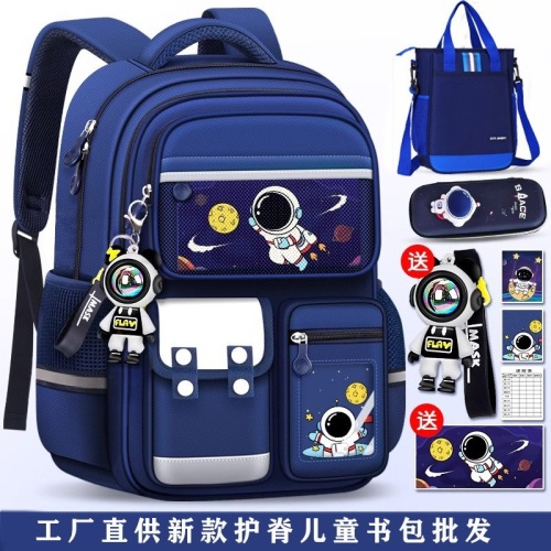 Kids' Multi-Pocket School Backpack with Keychain