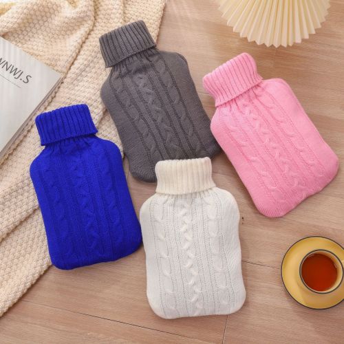 Hot Water Bottle with Cable-Knit Cover