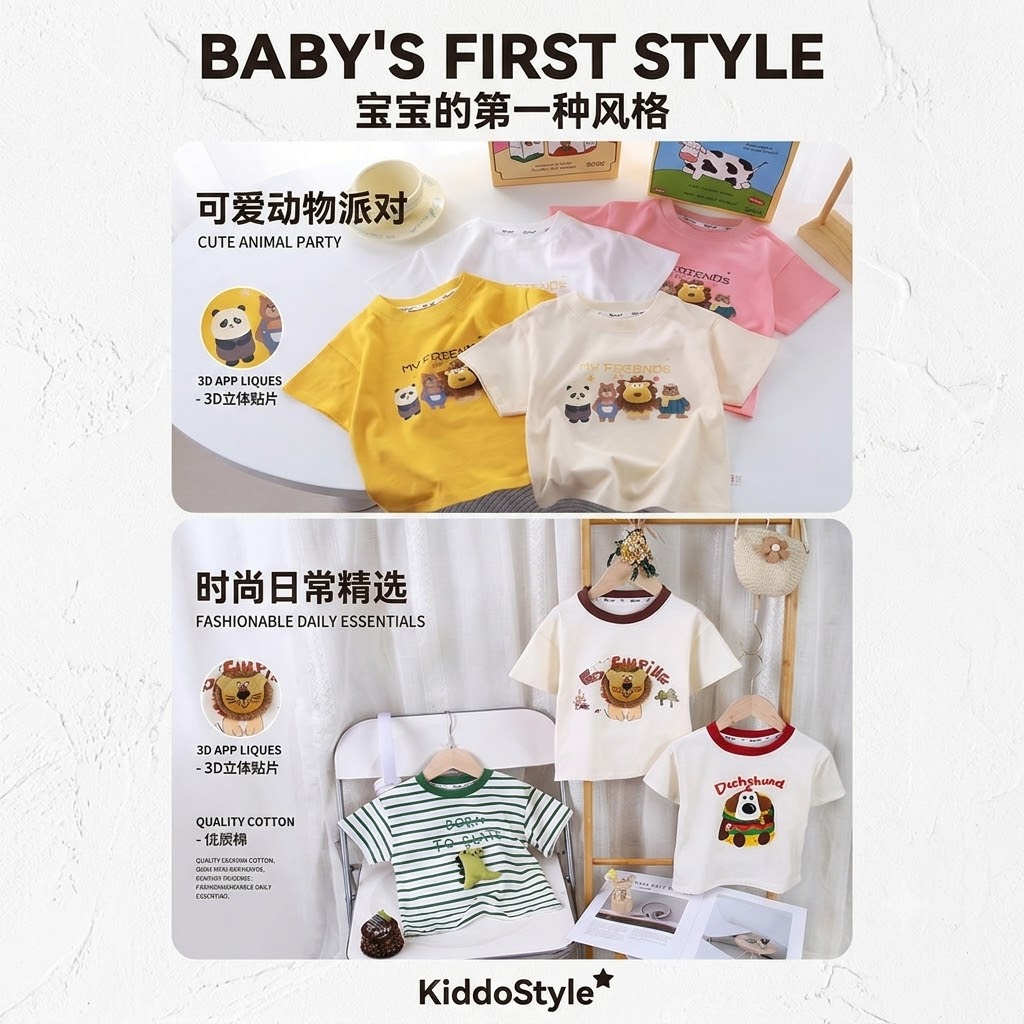 Kids' Cute Animal Graphic T-Shirt
