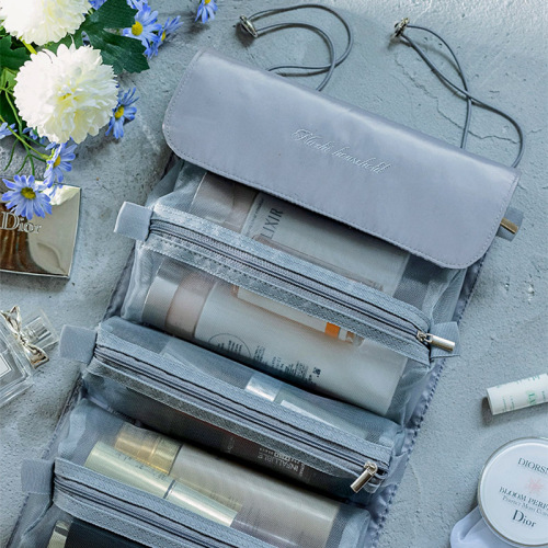 Roll-Up Hanging Travel Cosmetic Bag – Mesh